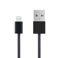 Linocell Kabler Og Adaptere|Lightning|Flettet USB-A- til Lightning-kabel Svart 0,5 m
