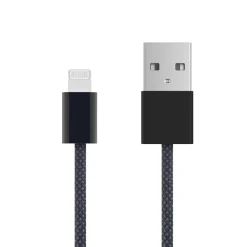 Linocell Kabler Og Adaptere|Lightning|Flettet USB-A- til Lightning-kabel Svart 1 m