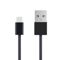 Linocell Kabler Og Adaptere|Lightning|Flettet USB-A- til Lightning-kabel Svart 1 m