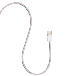 Linocell Kabler Og Adaptere|Lightning|Flettet USB-A- til Lightning-kabel Rosa 1 m