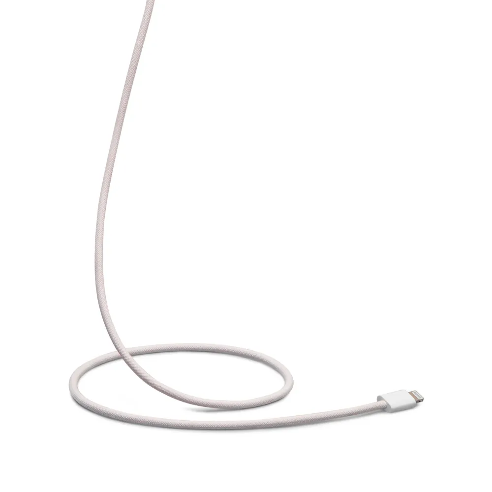 Linocell Kabler Og Adaptere|Lightning|Flettet USB-A- til Lightning-kabel Rosa 2 m