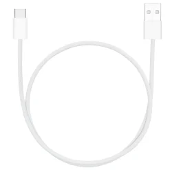 Linocell Kabler Og Adaptere|Usb-C Kabler|Flettet USB-A- til USB-C-kabel Hvit 0,5 m