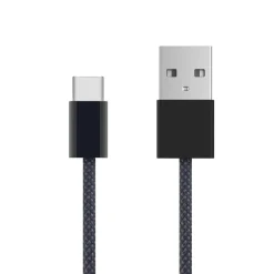 Linocell Kabler Og Adaptere|Usb-C Kabler|Flettet USB-A- til USB-C-kabel Svart 1 m