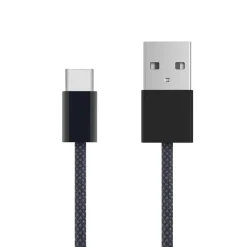 Linocell Kabler Og Adaptere|Usb-C Kabler|Flettet USB-A- til USB-C-kabel Svart 1 m