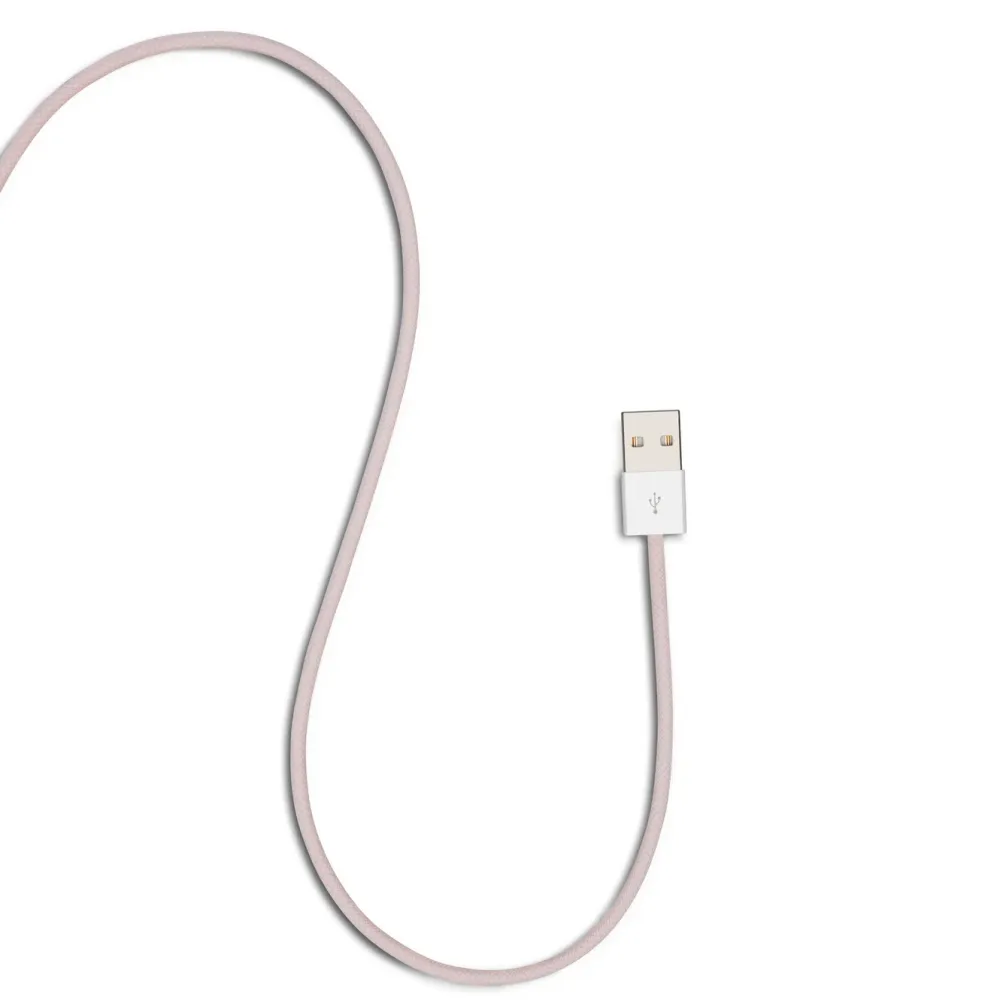 Linocell Kabler Og Adaptere|Usb-C Kabler|Flettet USB-A- til USB-C-kabel Rosa 2 m