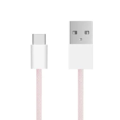 Linocell Kabler Og Adaptere|Usb-C Kabler|Flettet USB-A- til USB-C-kabel Rosa 0,5 m