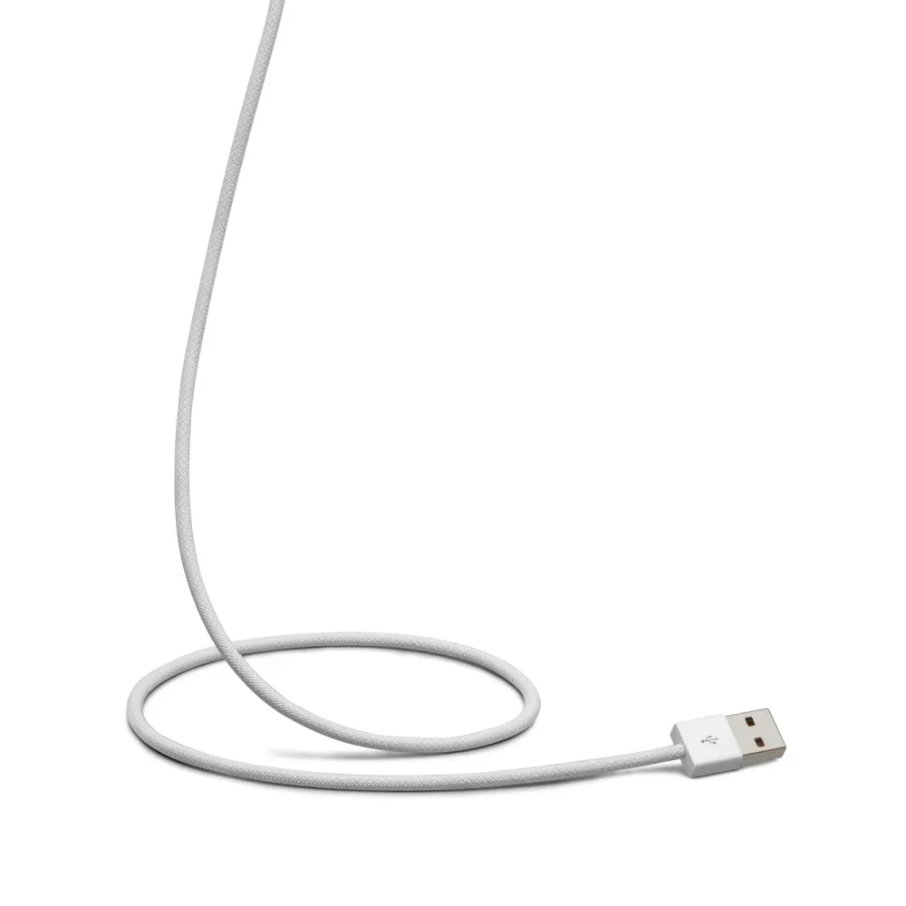 Linocell Kabler Og Adaptere|Usb-C Kabler|Flettet USB-A- til USB-C-kabel Hvit 2 m