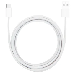 Linocell Kabler Og Adaptere|Usb-C Kabler|Flettet USB-A- til USB-C-kabel Hvit 2 m