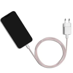Linocell Kabler Og Adaptere|Lightning|Flettet USB-C- til Lightning-kabel Rosa 2 m