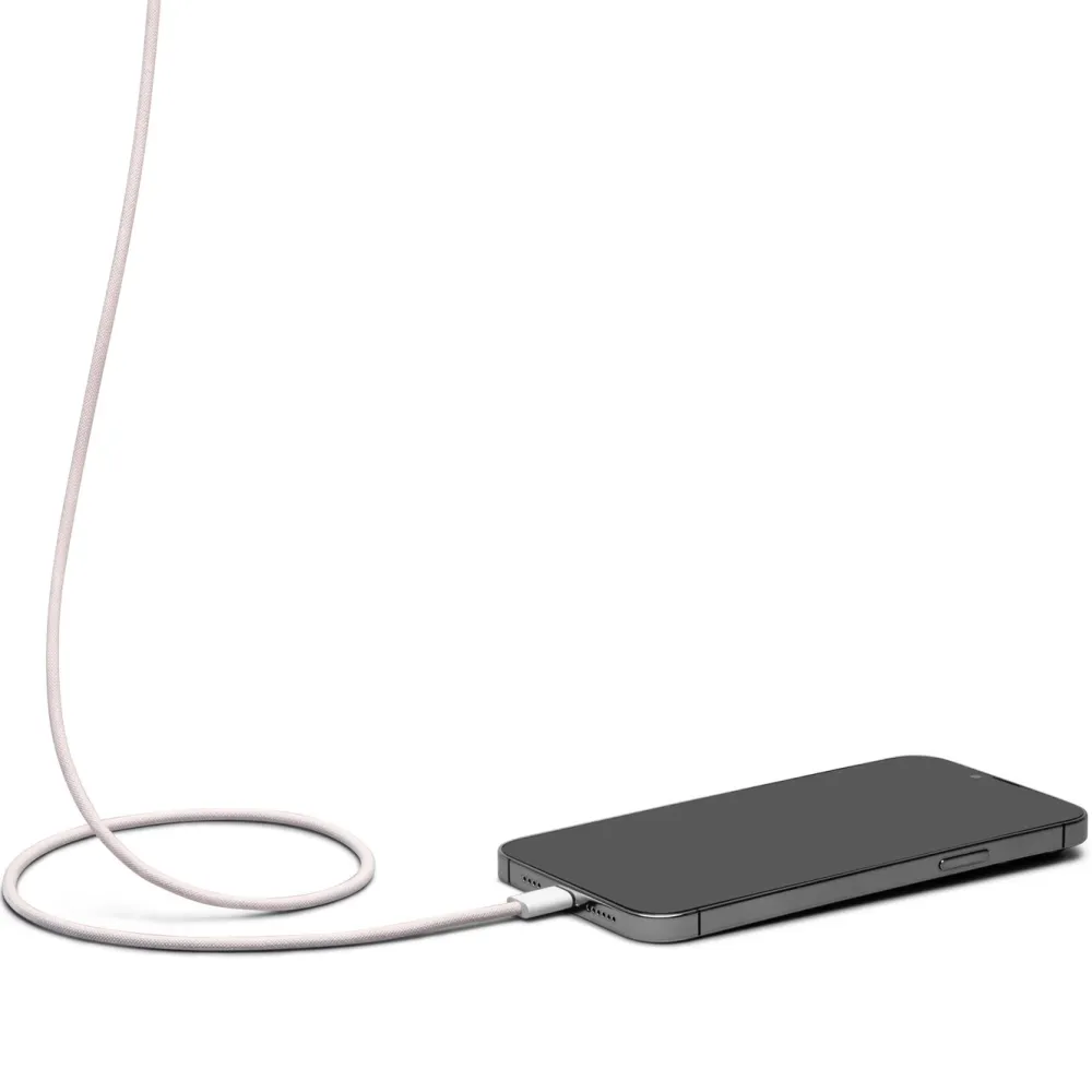 Linocell Usb|Usb-C Kabler|Flettet USB-C- til Lightning-kabel Rosa 1 m
