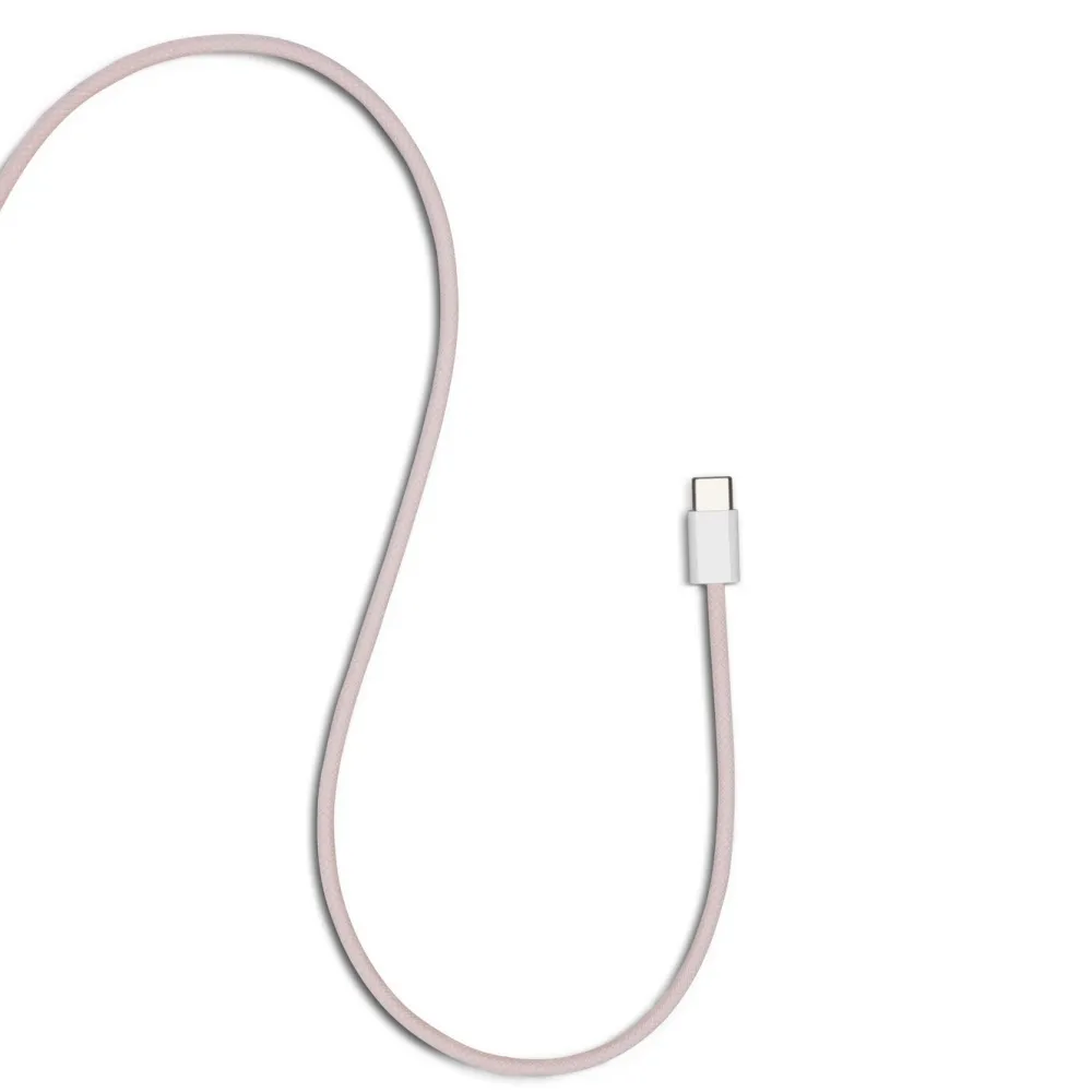 Linocell Usb|Usb-C Kabler|Flettet USB-C- til Lightning-kabel Rosa 1 m