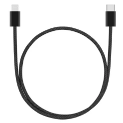 Linocell Kabler Og Adaptere|Usb|Flettet USB-C- til Lightning-kabel Svart 0,5 m