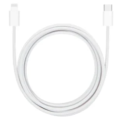 Linocell Kabler Og Adaptere|Usb|Flettet USB-C- til Lightning-kabel Hvit 2 m