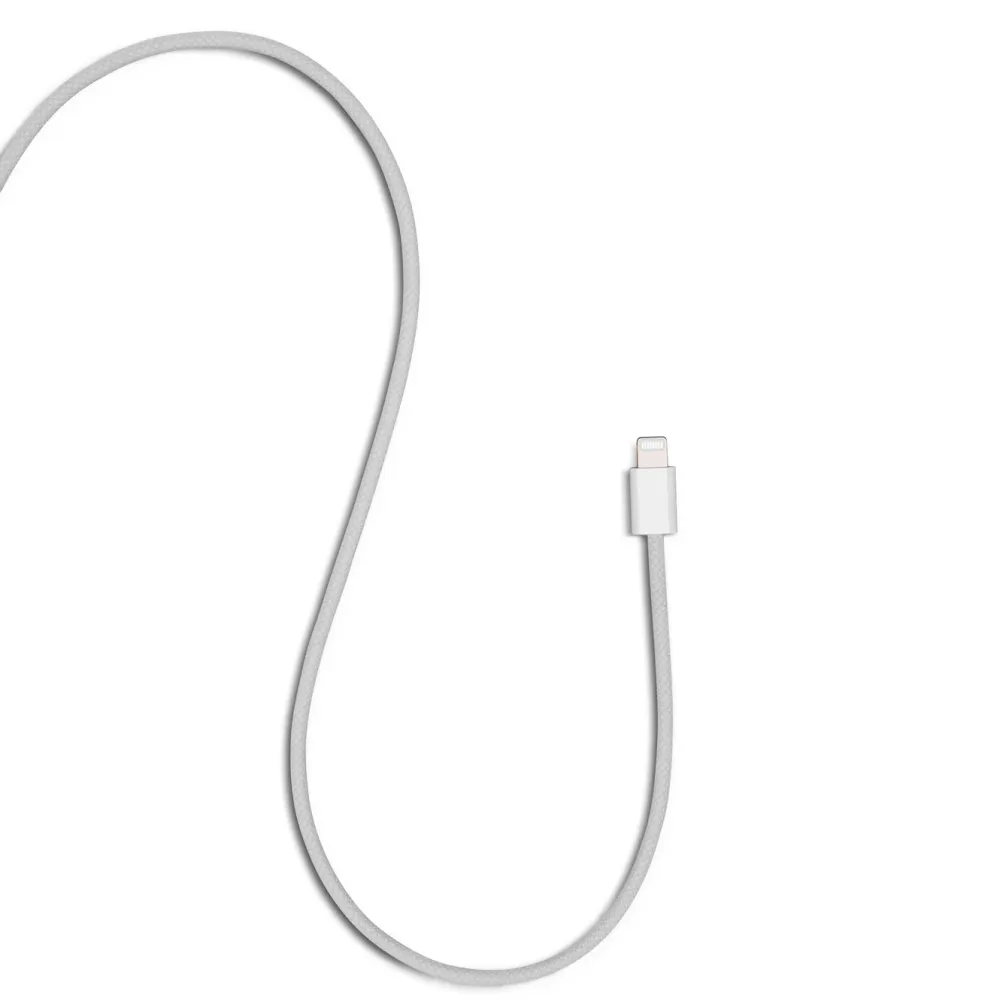 Linocell Kabler Og Adaptere|Usb|Flettet USB-C- til Lightning-kabel Hvit 2 m