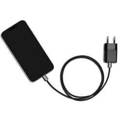 Linocell Kabler Og Adaptere|Lightning|Flettet USB-C- til Lightning-kabel Svart 2 m