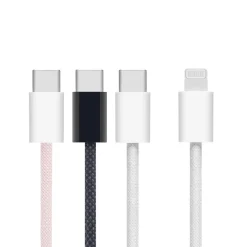 Linocell Kabler Og Adaptere|Lightning|Flettet USB-C- til Lightning-kabel Rosa 0,5 m