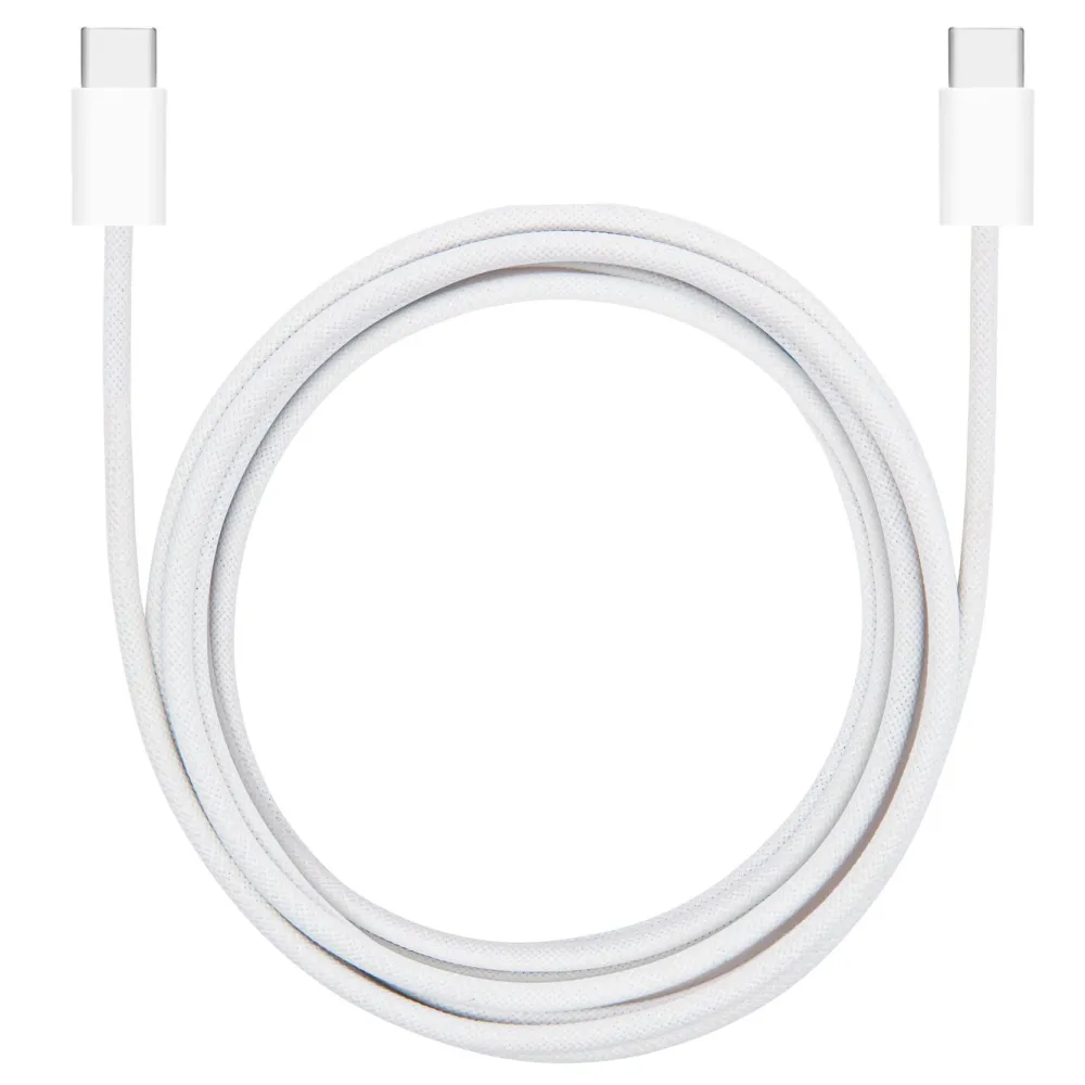 Linocell Kabler Og Adaptere|Lightning|Flettet USB-C- til USB-C-kabel 240W Hvit 2m