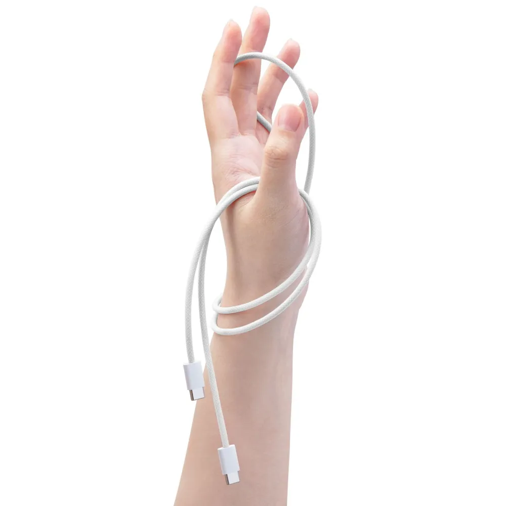 Linocell Kabler Og Adaptere|Lightning|Flettet USB-C- til USB-C-kabel 240W Hvit 2m