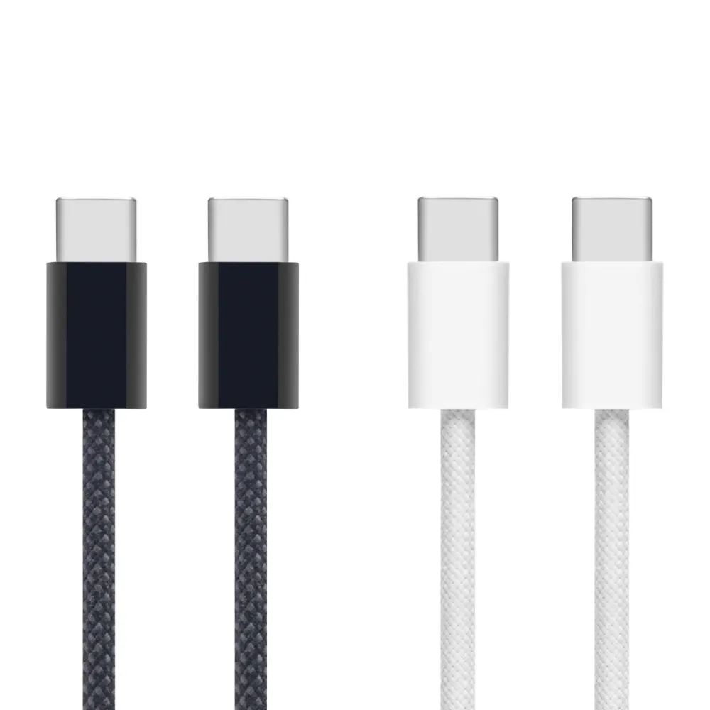 Linocell Kabler Og Adaptere|Lightning|Flettet USB-C- til USB-C-kabel 240W Hvit 2m