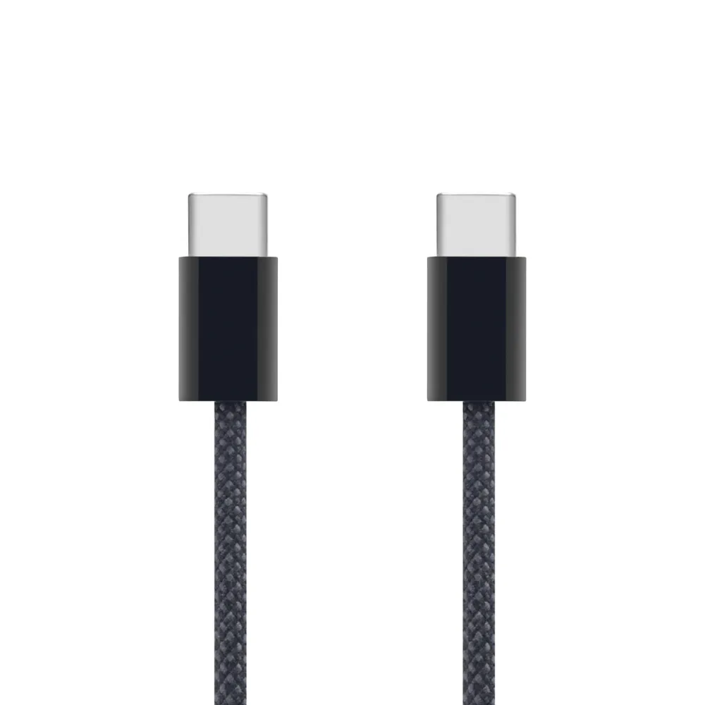 Linocell Kabler Og Adaptere|Lightning|Flettet USB-C- til USB-C-kabel 60W Svart 1 m