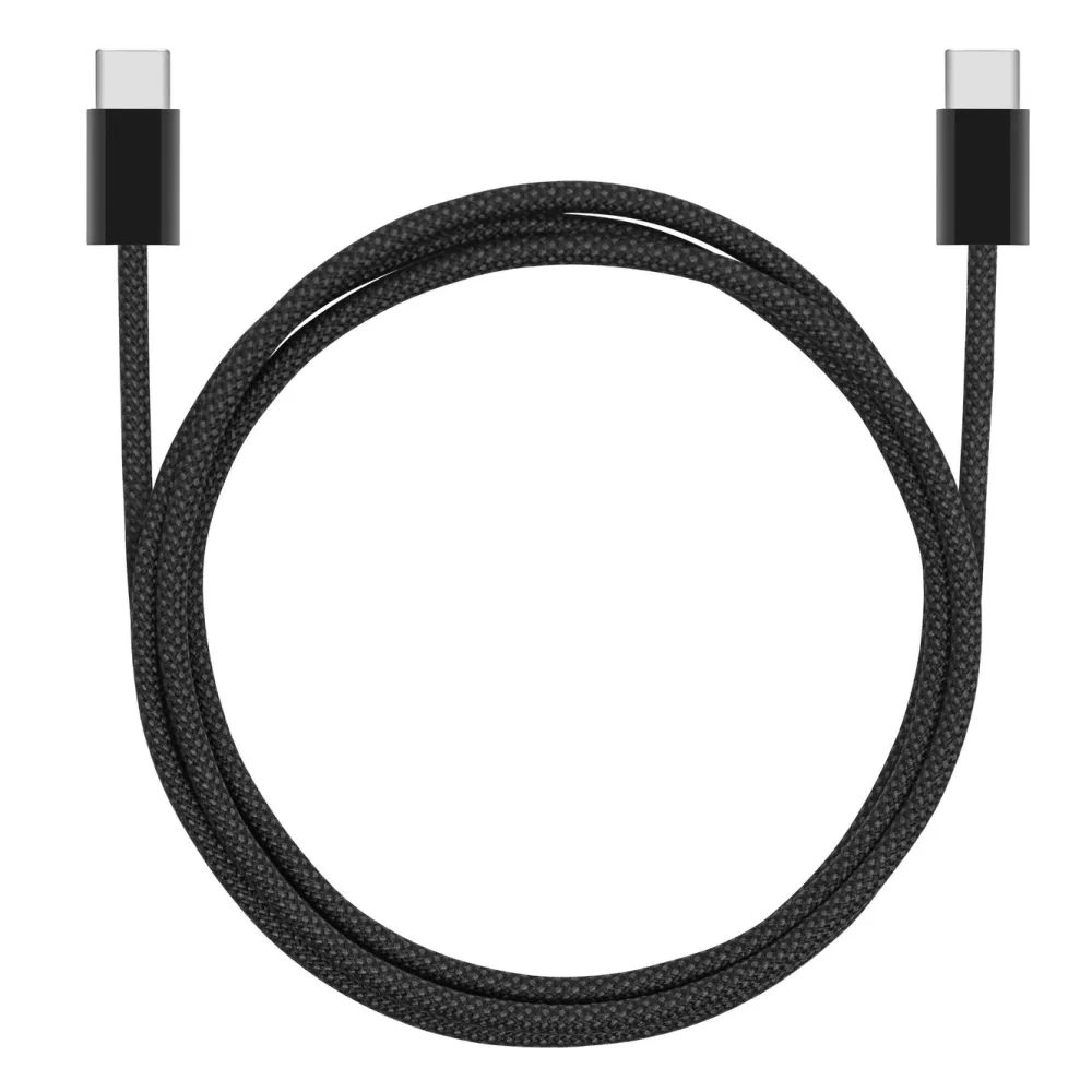 Linocell Kabler Og Adaptere|Lightning|Flettet USB-C- til USB-C-kabel 60W Svart 1 m