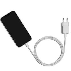 Linocell Kabler Og Adaptere|Lightning|Flettet USB-C- til USB-C-kabel 60W Hvit 1 m