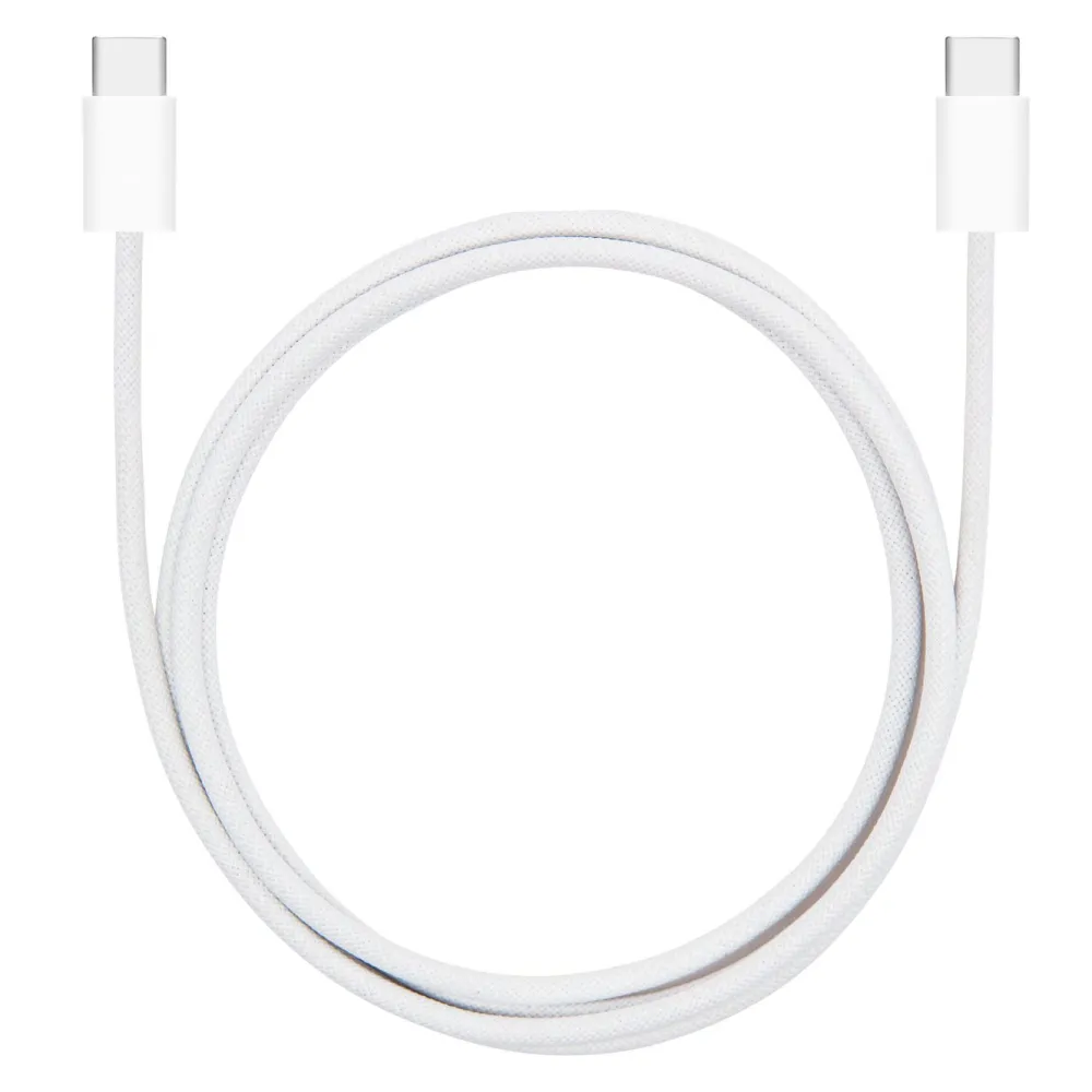 Linocell Kabler Og Adaptere|Lightning|Flettet USB-C- til USB-C-kabel 60W Hvit 1 m