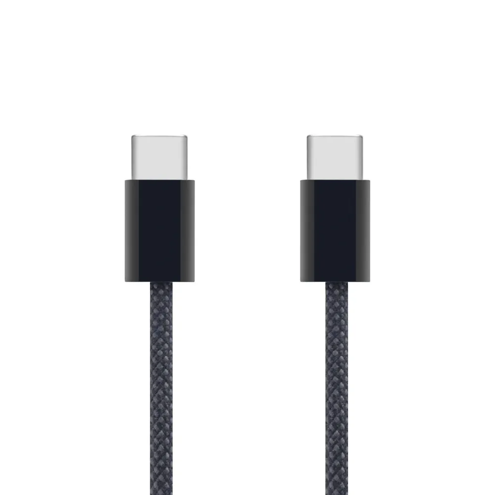 Linocell Kabler Og Adaptere|Lightning|Flettet USB-C- til USB-C-kabel 60W Svart 2 m