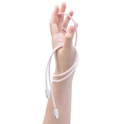 Linocell Kabler Og Adaptere|Lightning|Flettet USB-C- til USB-C-kabel 60W Rosa 2 m