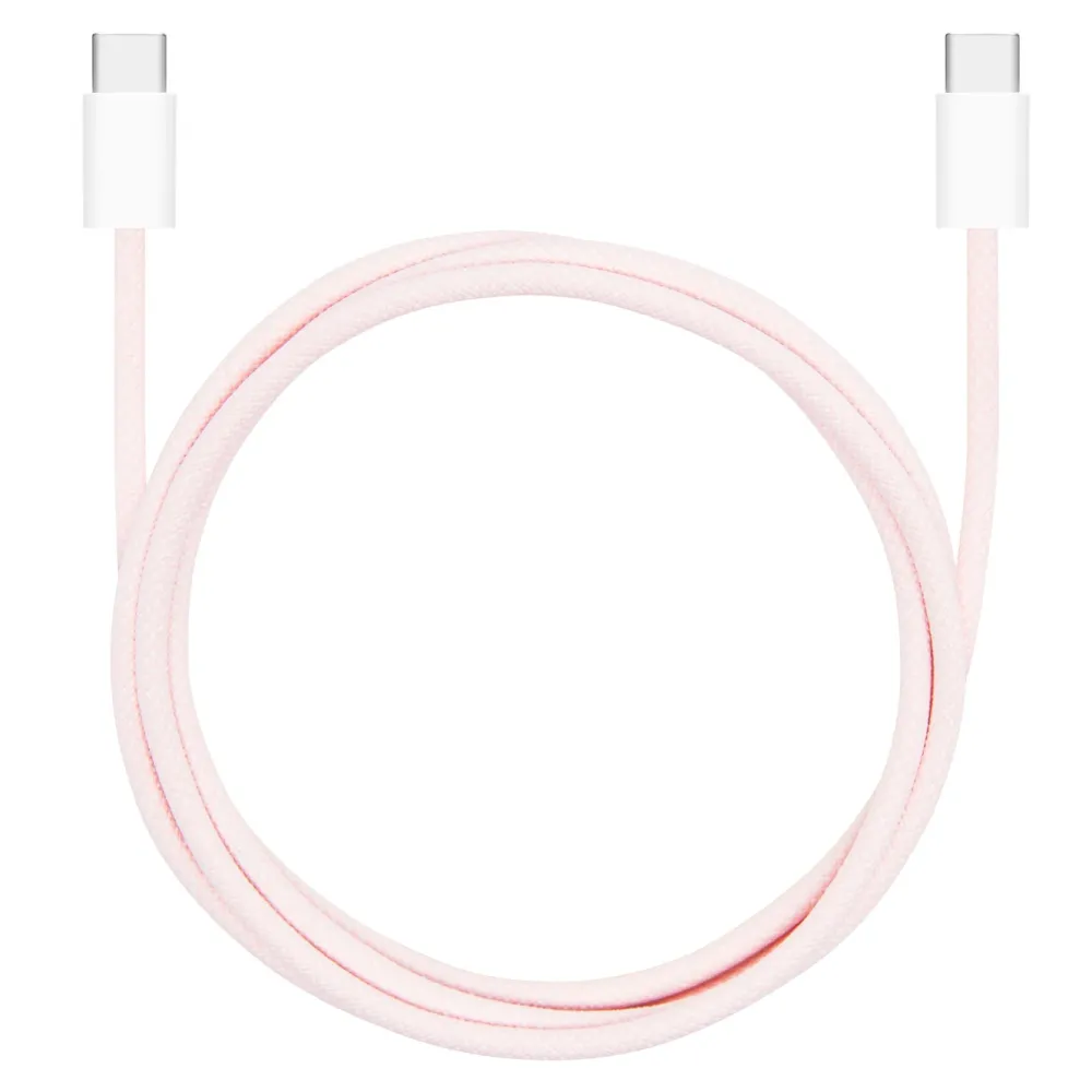 Linocell Kabler Og Adaptere|Usb-C Kabler|Flettet USB-C- til USB-C-kabel 60W Rosa 1 m
