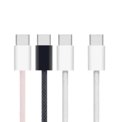 Linocell Kabler Og Adaptere|Usb-C Kabler|Flettet USB-C- til USB-C-kabel 60W Rosa 1 m