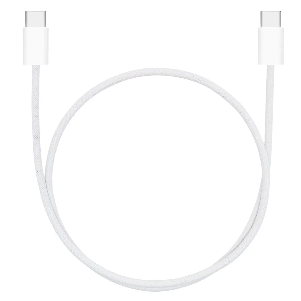 Linocell Kabler Og Adaptere|Usb-C Kabler|Flettet USB-C- til USB-C-kabel 60W Hvit 0,5 m