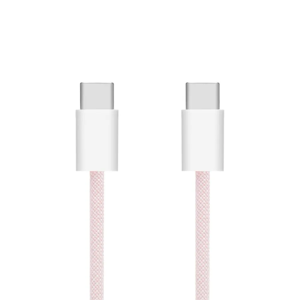 Linocell Kabler Og Adaptere|Usb-C Kabler|Flettet USB-C- til USB-C-kabel 60W Rosa 0,5