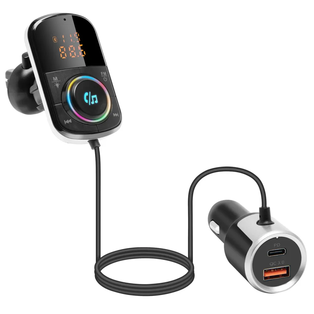 Linocell Biltilbehør|Musikkspiller Og Radio|FM-sender med Bluetooth og hurtiglading