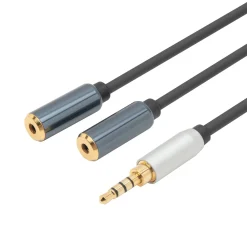 Linocell Lyd- & Videokabler|Forgreningskabel for 3,5 mm-kontakt Svart