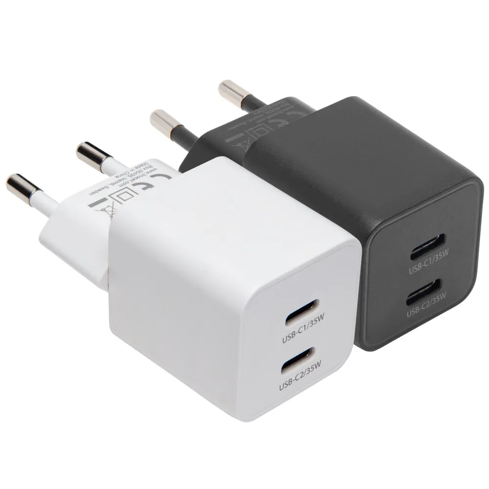 Linocell Kabler Og Adaptere|Iphone-Tilbehør|GaN hurtiglader 35 W PD med 2 USB-C-porter