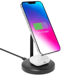 Linocell Hjemmekontor|Mobiltelefonladere|2-i-1-ladestasjon for trådløs lading