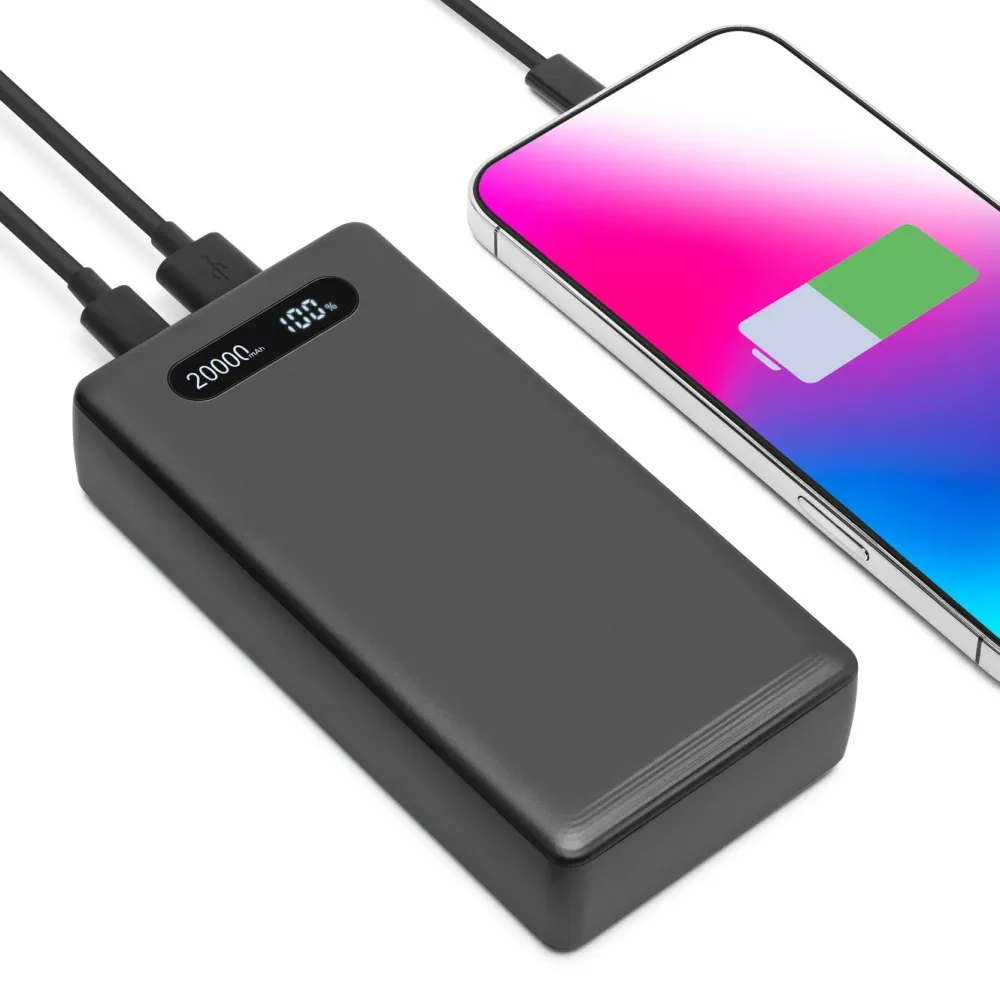 Linocell Kabler Og Adaptere|Iphone-Tilbehør|Powerbank 20000 mAh med 20W lading Svart