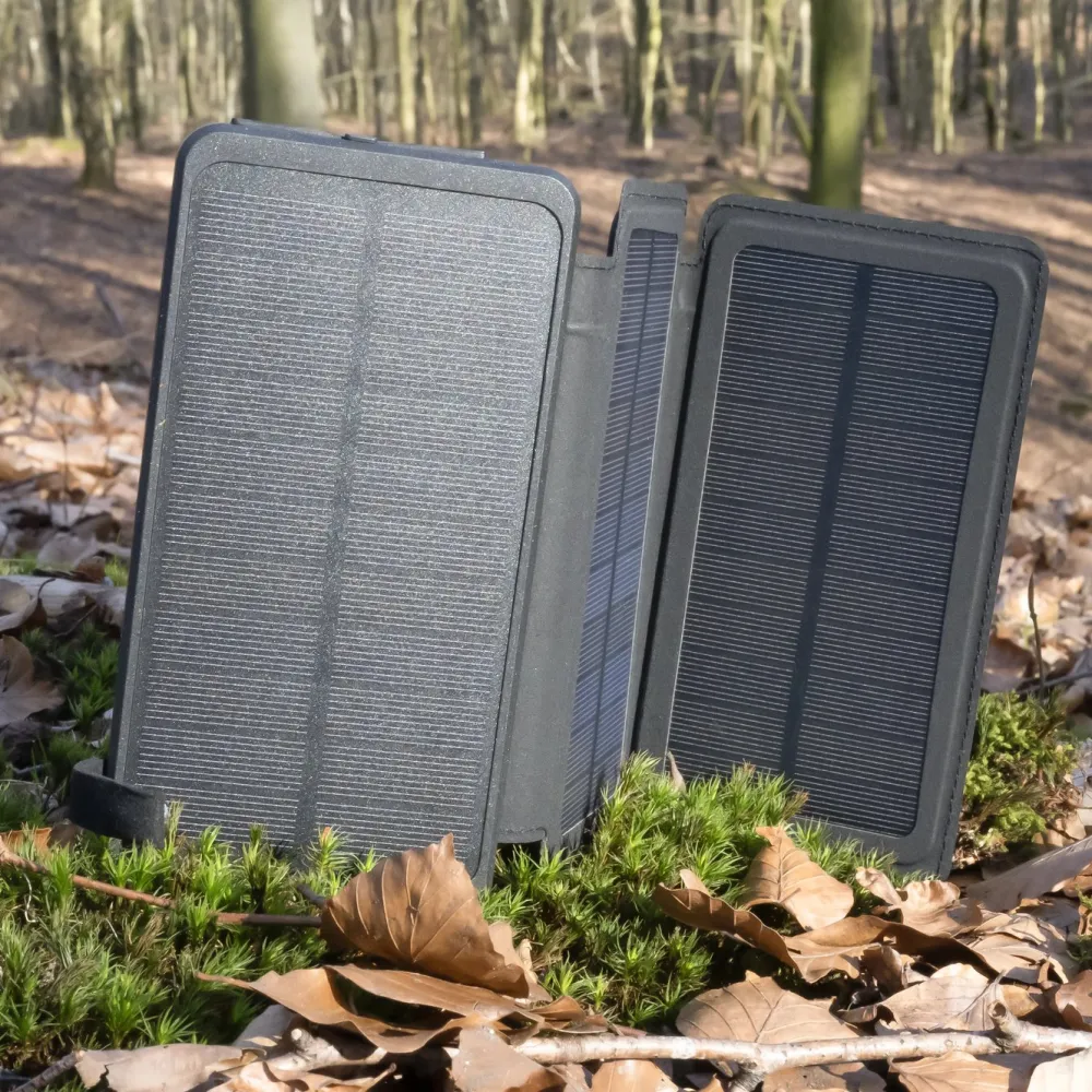 Linocell Powerbank|Mobiltelefonladere|Powerbank med solcellelading 16 000 mAh