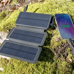 Linocell Powerbank|Mobiltelefonladere|Powerbank med solcellelading 20 W 8000 mAh