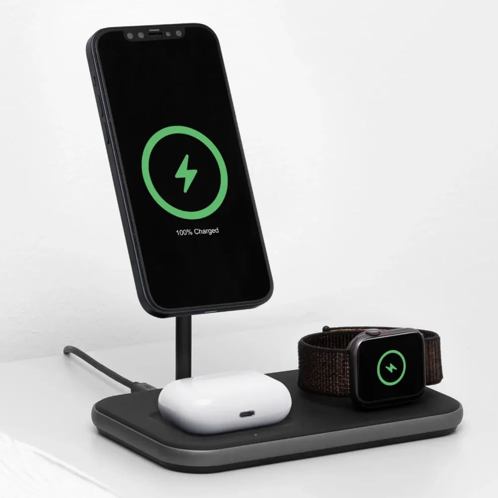 Linocell Premium Iphone-Tilbehør|Hjemmekontor|3-i-1-ladestasjon med MagSafe-kompabilitet