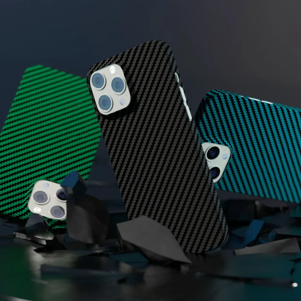 Linocell Premium Kevlar Iphone-Tilbehør|Robust deksel for iPhone 13 Pro Max