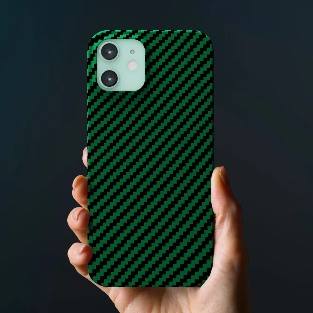 Linocell Premium Kevlar Iphone-Tilbehør|Robust deksel for iPhone 12 og 12 Pro Grønn