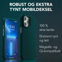 Linocell Premium Kevlar Iphone-Tilbehør|Robust deksel for iPhone 13 Pro