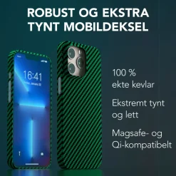 Linocell Premium Kevlar Iphone-Tilbehør|Robust deksel for iPhone 13 Pro