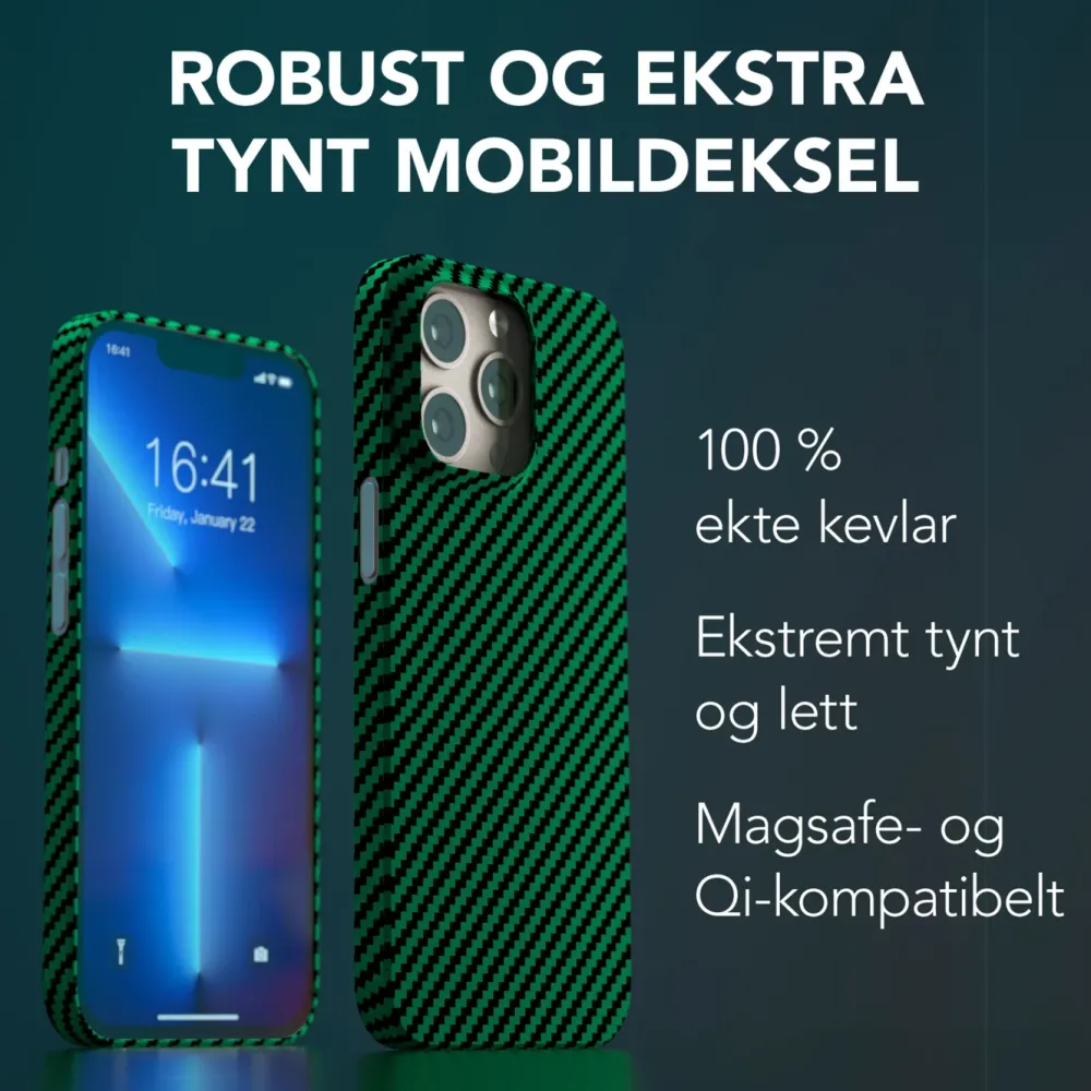 Linocell Premium Kevlar Iphone-Tilbehør|Robust deksel for iPhone 13 Pro