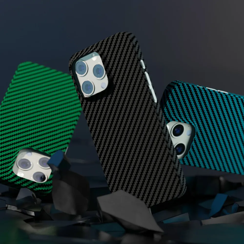 Linocell Premium Kevlar Iphone-Tilbehør|Robust deksel for iPhone 13 Pro