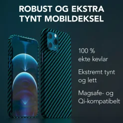 Linocell Premium Kevlar Iphone-Tilbehør|Robust deksel for iPhone 12 Pro Max