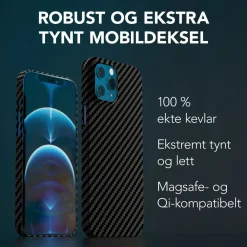 Linocell Premium Kevlar Iphone-Tilbehør|Robust deksel for iPhone 12 Pro Max