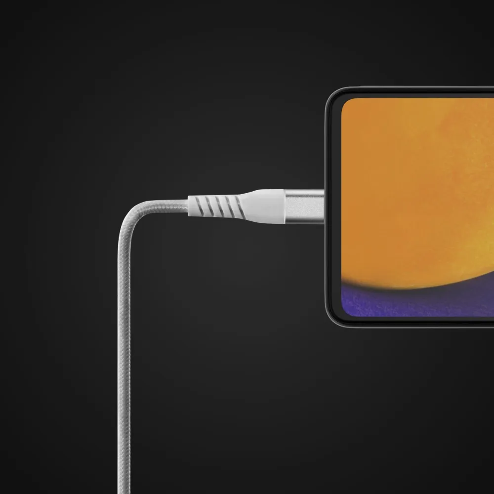 Linocell Premium Kabler Og Adaptere|Lightning|Kevlar USB-C 3.2-kabel - Hvit 3 m